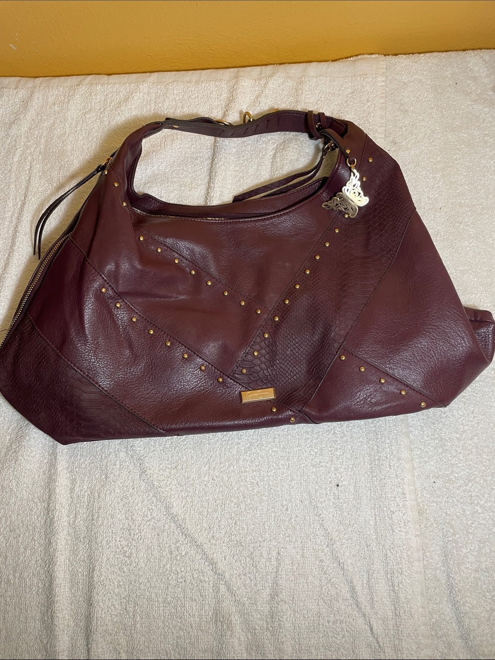 Jessica Simpson Studded Hobo Bag - Burgundy